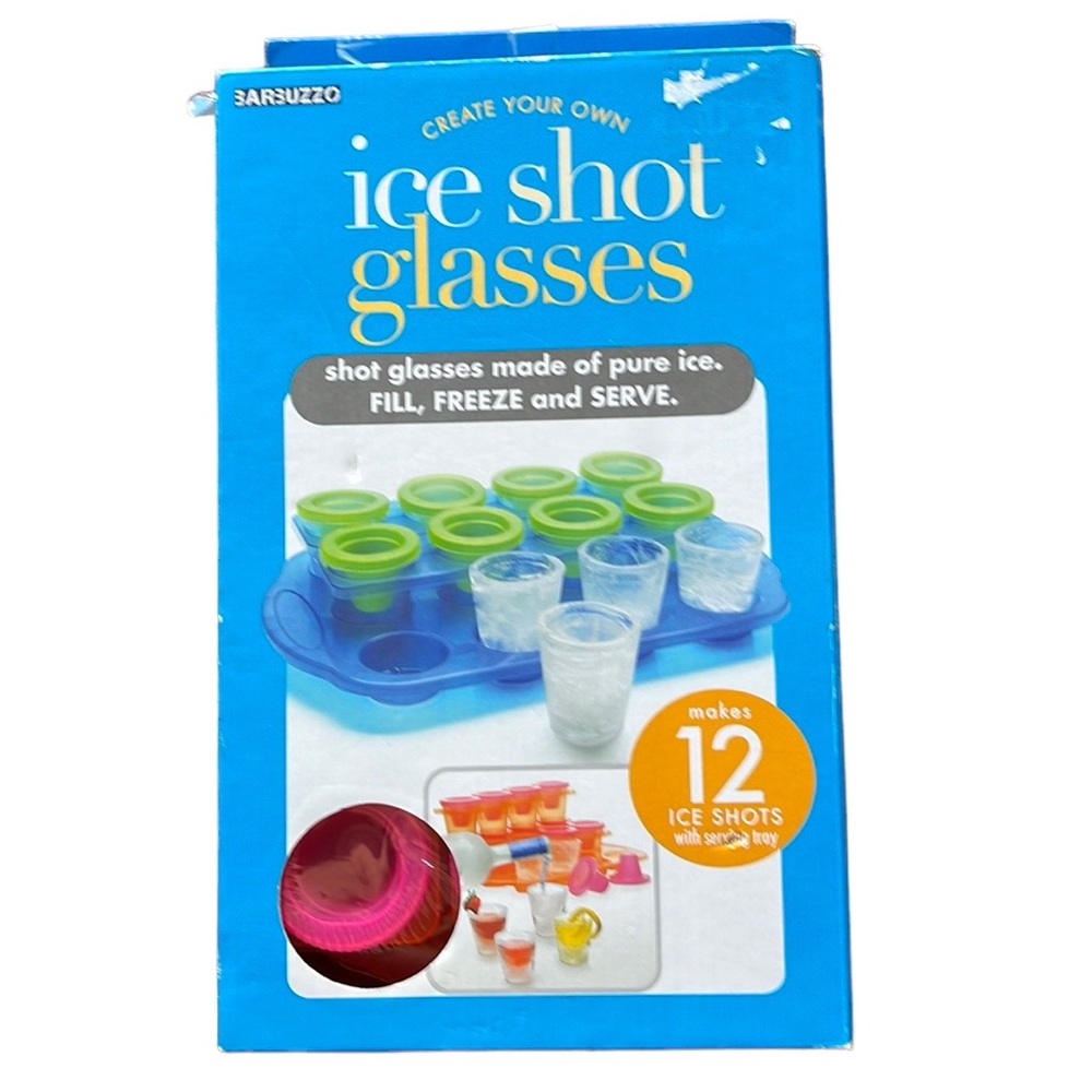 NEW Create Your Own Ice Shot Glasses Molds with Serving Tray
